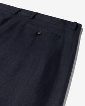 Double Pleat Herringbone Linen Trousers