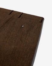 Double-Pleat Wool Herringbone Trousers