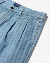 Double-Pleat Herringbone Denim Pant