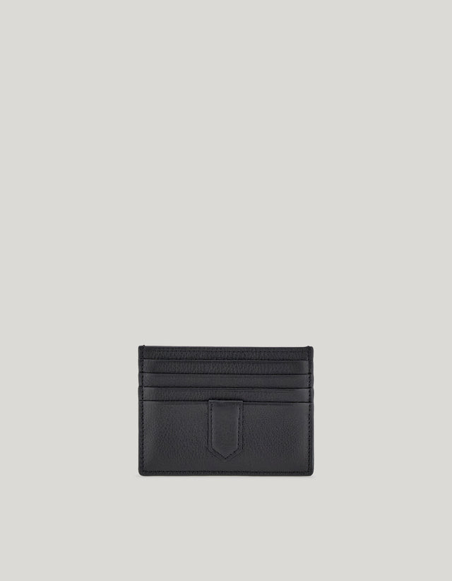 Black hammered calfskin card holder