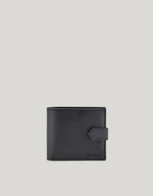 Black wallet in hammered calfskin