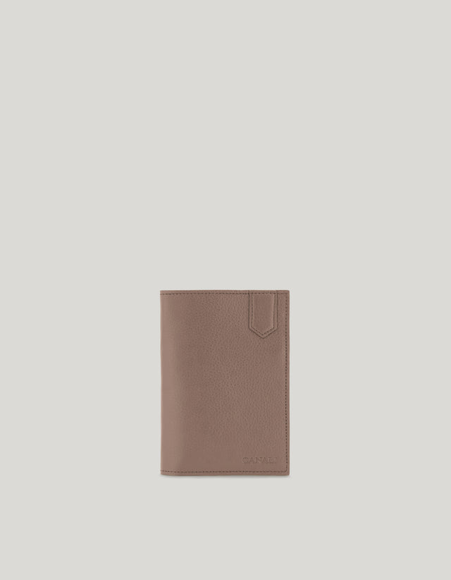 Hazel tumbled calfskin wallet with eight card slots
