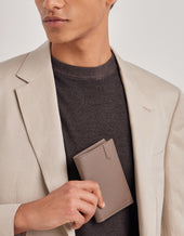 Hazel Tumbled Calfskin Wallet With Eight Card Slots