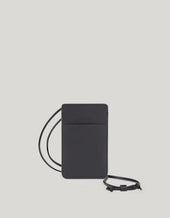 Tumbled Calfskin Smartphone Holder With Tubular Shoulder Strap