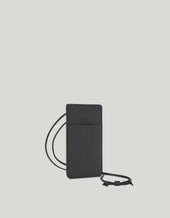 Tumbled Calfskin Smartphone Holder With Tubular Shoulder Strap