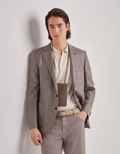 Hazelnut Smartphone Holder In Tumbled Calfskin With Tubular Shoulder Strap