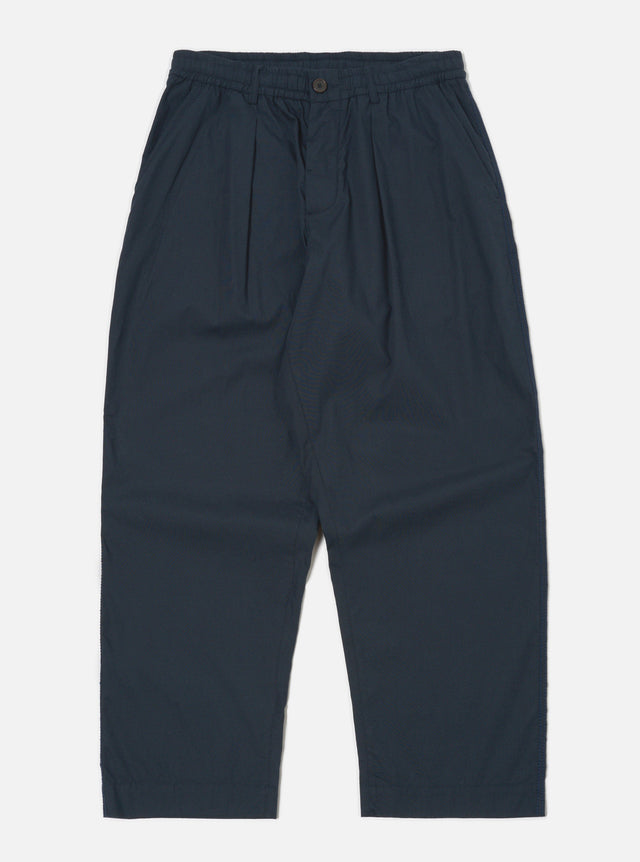 Navy Broadcloth Oxford Pant