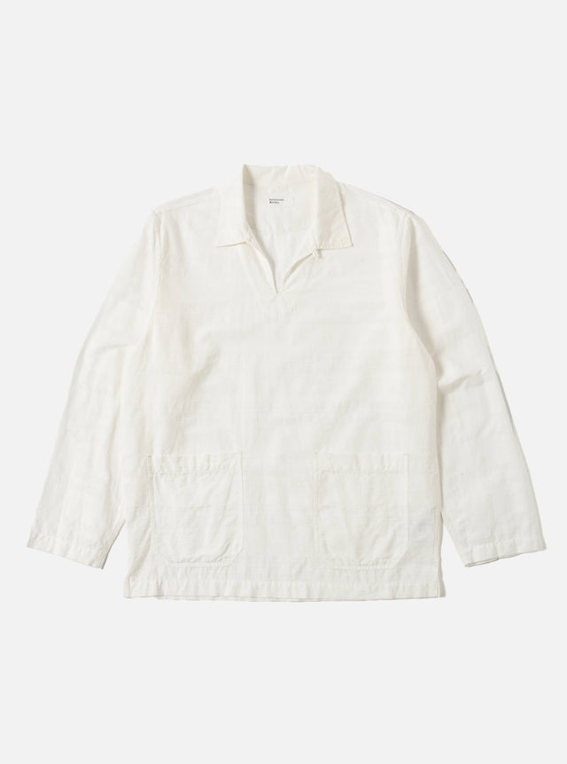 Ecru Deffe Self Stripe Smock Overshirt
