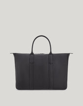 Black hammered calfskin weekend bag