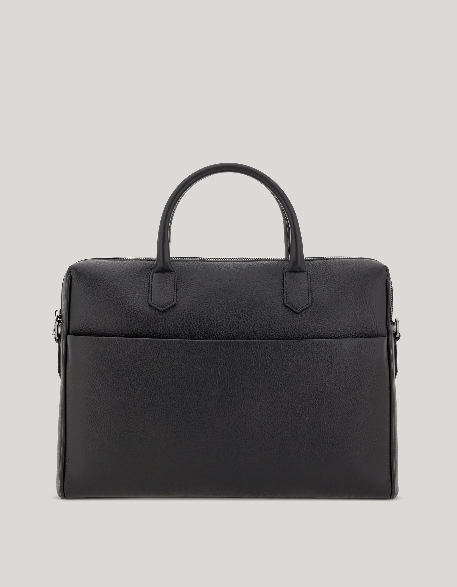 Tumbled Calfskin Briefcase With Removable Shoulder Strap