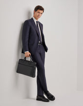 Tumbled Calfskin Briefcase With Removable Shoulder Strap