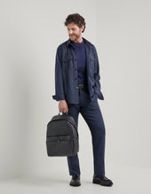 Hammered Calfskin Backpack With Functional Details