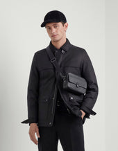 East West Camera Bag In Hammered Calfskin