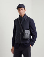 North South Camera Bag In Hammered Calfskin