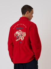 Embroidered Red Mowbray Military Fatigue Jacket