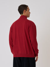 Red Single Jersey Funnel Neck Tee