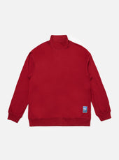 Red Single Jersey Funnel Neck Tee