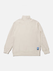 Ecru Single Jersey Funnel Neck Tee