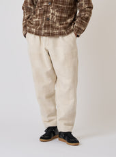 Patchwork Weave Cotton Pleated Track Pant