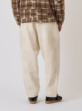 Patchwork Weave Cotton Pleated Track Pant