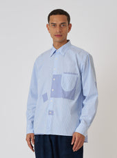Office Stripe Patched Lazy Day Shirt