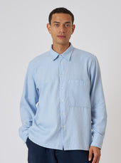 Light Brushed Marl Twill Square Pocket Shirt