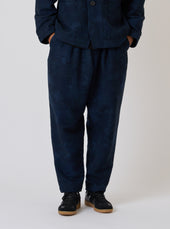 Indigo Denim Camo Pleated Track Pant