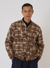 Patch Check Fleece Cardigan