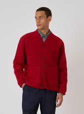 Red Wool Fleece Advance Cardigan