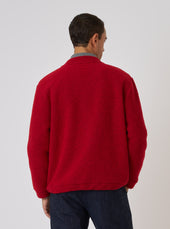 Red Wool Fleece Advance Cardigan