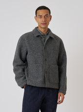 Grey Marl Wool Fleece Rams Jacket