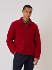 Red Wool Fleece Rams Jacket