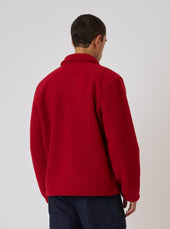 Red Wool Fleece Rams Jacket