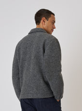 Grey Marl Wool Fleece Rams Jacket