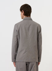 Mid Grey Linen Slub Weave Bakers Jacket