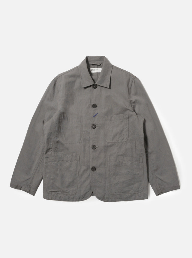 Mid Grey Linen Slub Weave Bakers Jacket