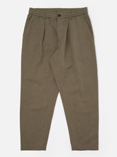 Olive Linen Slub Weave Oxford Pant