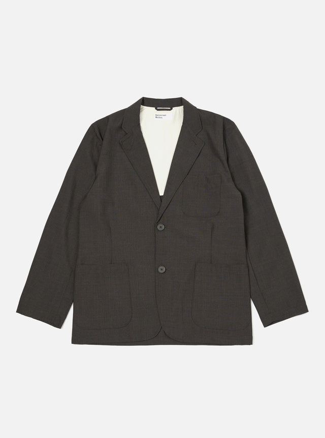 Brown Marl Tropical Suiting Two Button Jacket