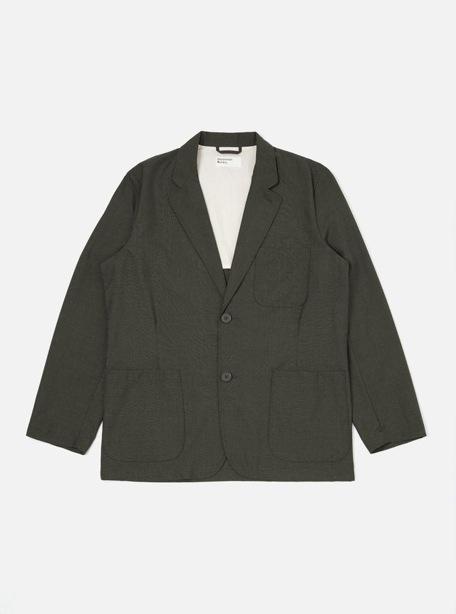 Olive Marl Tropical Suiting Two Button Jacket