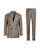 Herringbone Perennial Tailored Fit Havana Suit