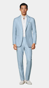 Light Blue Tailored Fit Havana Suit