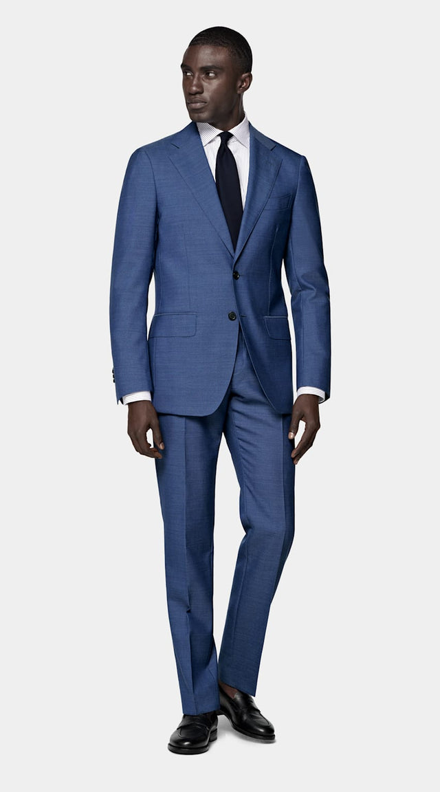 Mid Blue Perennial Tailored Fit Havana Suit