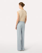 Pantalone Azzurro Chiaro In Twill