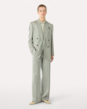 Pantalone Verde Sartoriale In Twill