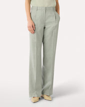 Pantalone Verde Sartoriale In Twill