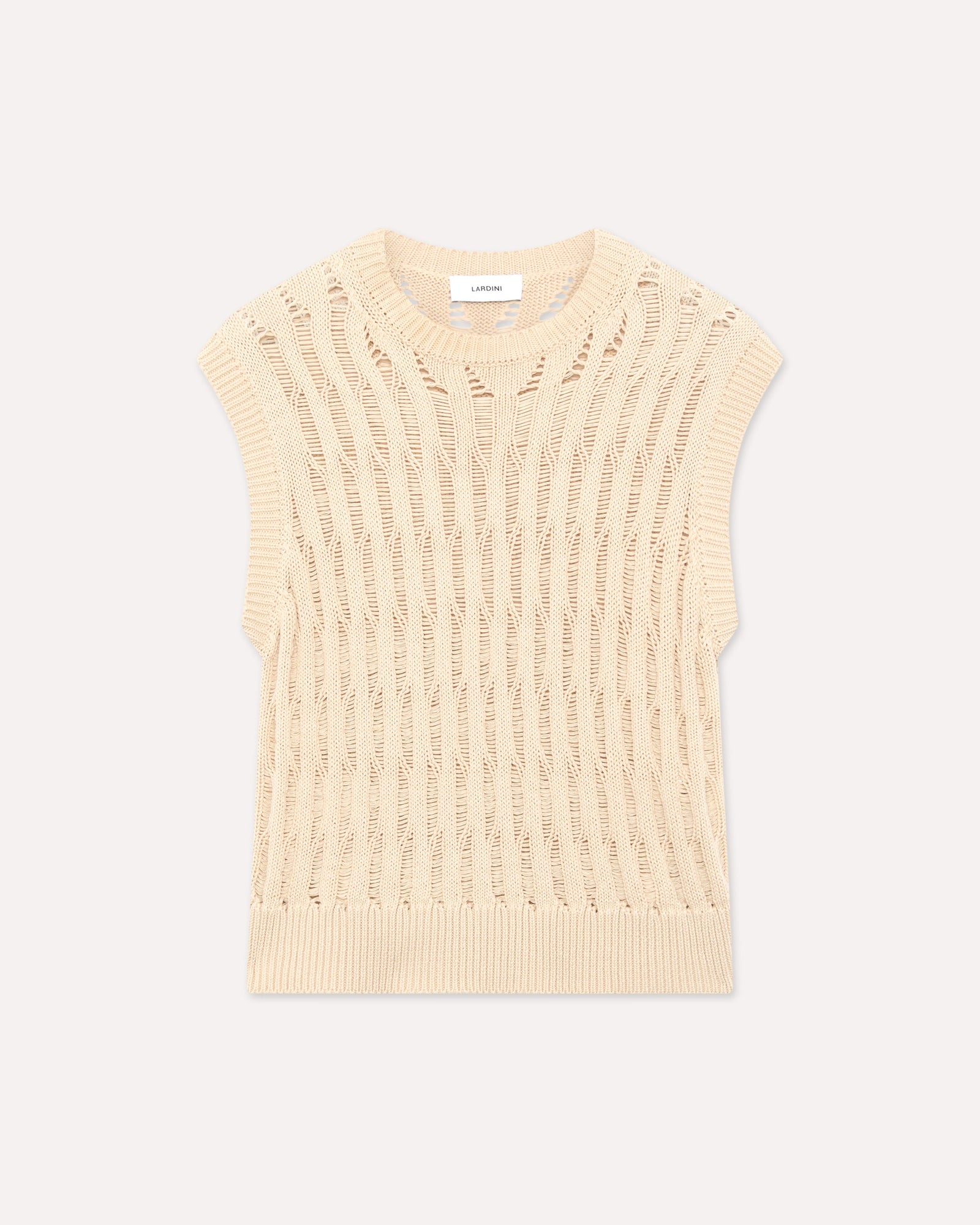 Gilet Girocollo Panna In Cotone