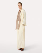 Camicia Beige Con Fiocco Al Collo
