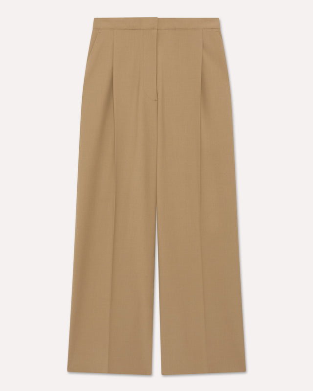 Pantalone beige in misto lana