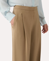 Pantalone Beige In Misto Lana