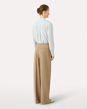 Pantalone Beige In Misto Lana